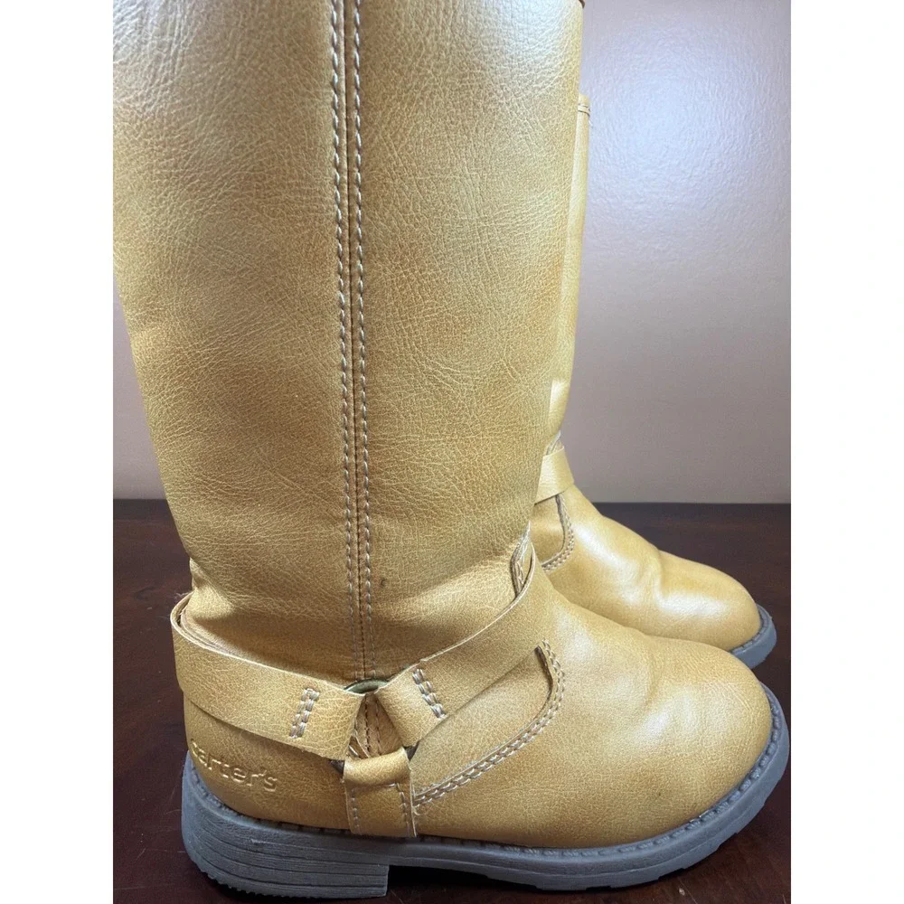 Carters Liat Tan Faux Leather Tall Harness Fashion Boots‎ Kids Size 11M CF24S11H